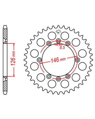 Couronne Moto JT Couronne acier JTR805.50