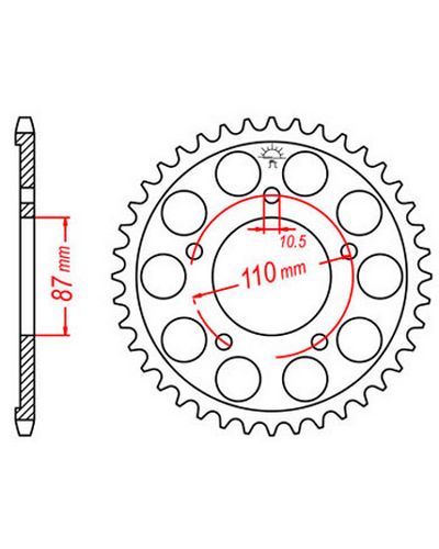 Couronne Moto JT Couronne acier JTR807.42