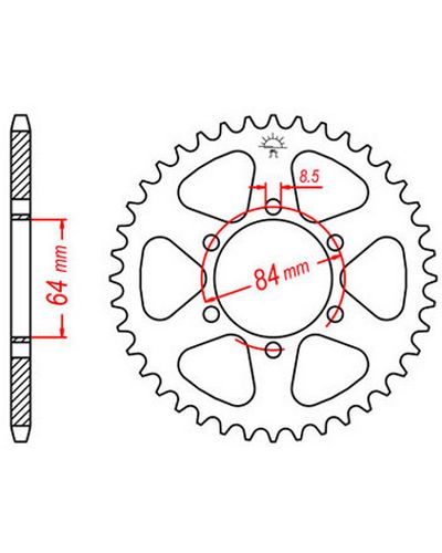 Couronne Moto JT Couronne acier JTR809.44