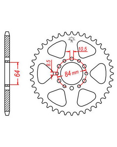 Couronne Moto JT Couronne acier JTR811.39