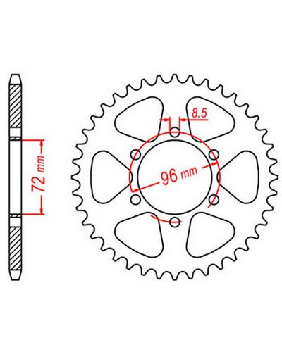 Couronne Moto JT Couronne acier JTR813.39