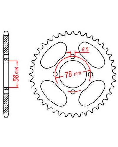 Couronne Moto JT Couronne acier JTR815.38