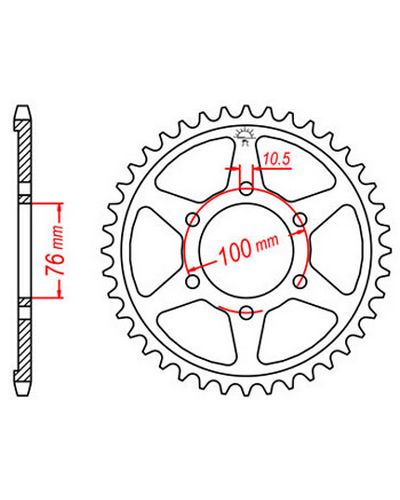 Couronne Moto JT Couronne acier JTR816.38