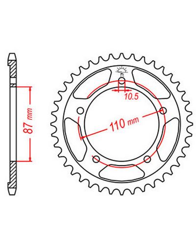 Couronne Moto JT Couronne acier JTR823.41