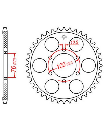 Couronne Moto JT Couronne acier JTR827.42