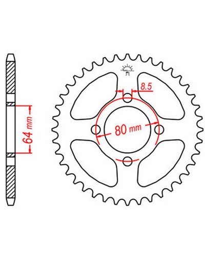 Couronne Moto JT Couronne acier JTR834.26