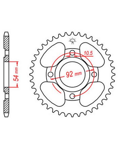 Couronne Moto JT Couronne acier JTR835.44