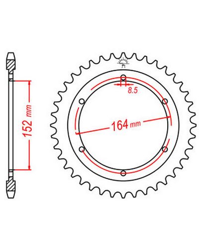 Couronne Moto JT Couronne acier JTR841.42