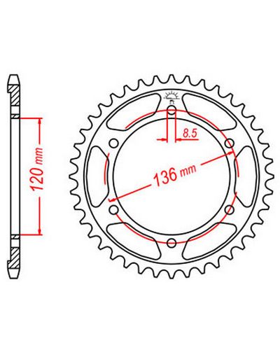 Couronne Moto JT Couronne acier JTR844.44