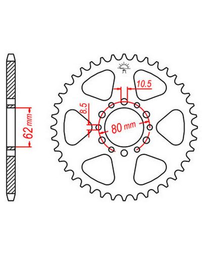 Couronne Moto JT Couronne acier JTR845.40