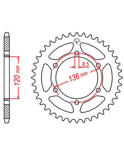 Couronne Moto JT Couronne acier JTR846.37