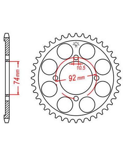 Couronne Moto JT Couronne acier JTR848.37