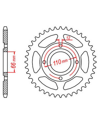 Couronne Moto JT Couronne acier JTR849.38