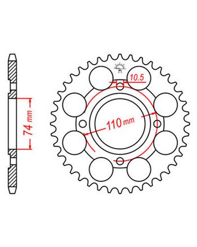 Couronne Moto JT Couronne acier JTR852.41