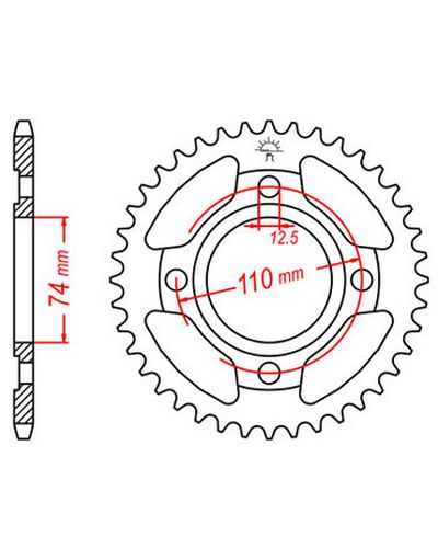 Couronne Moto JT Couronne acier JTR854.36