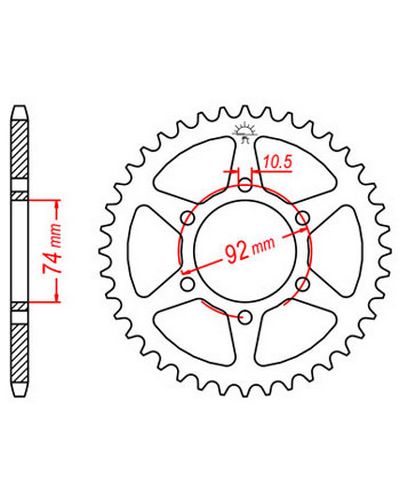 Couronne Moto JT Couronne acier JTR856.44