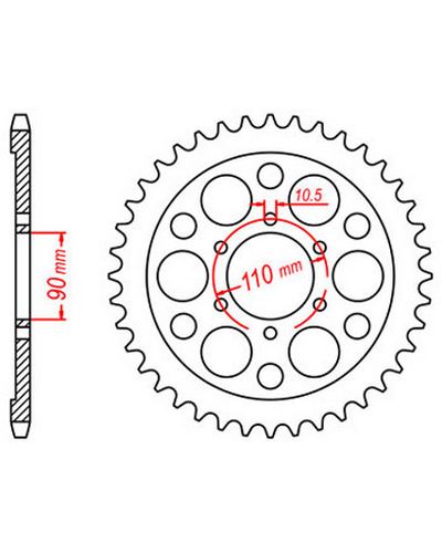 Couronne Moto JT Couronne acier JTR858.35