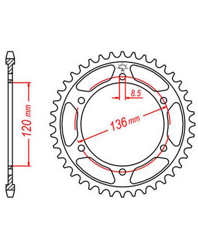 Couronne Moto JT Couronne acier JTR862.38