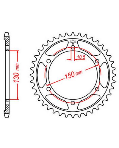 Couronne Moto JT Couronne acier JTR866.38