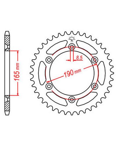 Couronne Moto JT Couronne acier JTR896.45