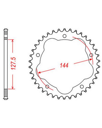 Couronne Moto JT Couronne alu JTA751.40BLK