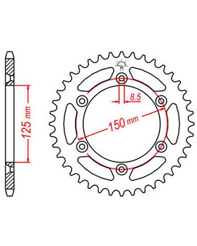 Couronne Moto JT Couronne alu JTA798.48BLK