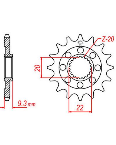 Pignon Moto JT Pignon JTF1446.14SC (auto-nettoyant)