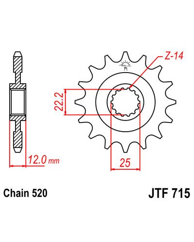 Pignon Moto JT Pignon JTF715.12