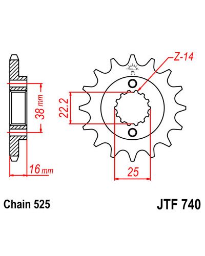 Pignon Moto JT Pignon JTF740.14