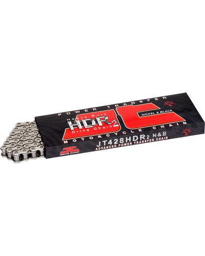 Chaine Moto JT SPROCKETS Chaine 428 JT-HDR-black/black-SL 140 maill.