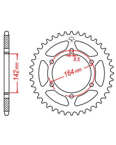 Couronne Moto JT SPROCKETS Couronne acier JTR1068.46 dents. Pas:520