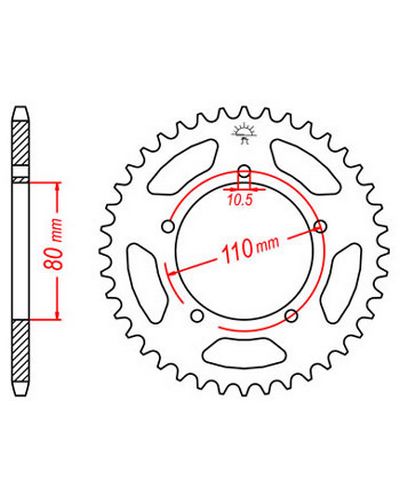 Couronne Moto JT SPROCKETS Couronne acier JTR1075.39 dents. Pas:520