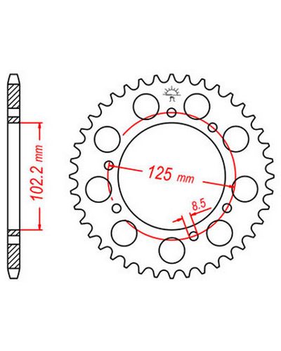 Couronne Moto JT SPROCKETS Couronne acier JTR1132.53 dents. Pas:420