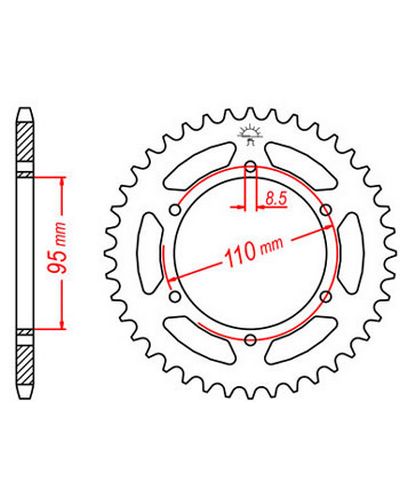 Couronne Moto JT SPROCKETS Couronne acier JTR1163.45