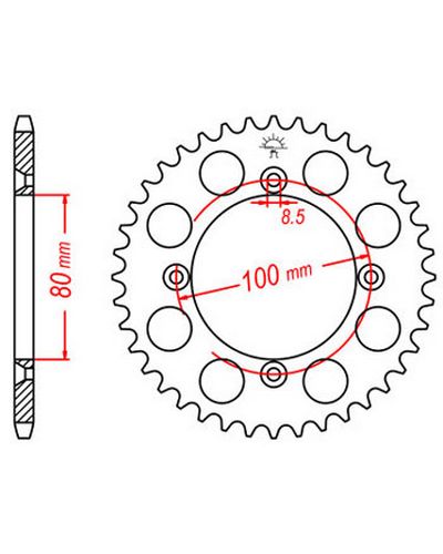 Couronne Moto JT SPROCKETS Couronne acier JTR1204.46 dents. Pas:428