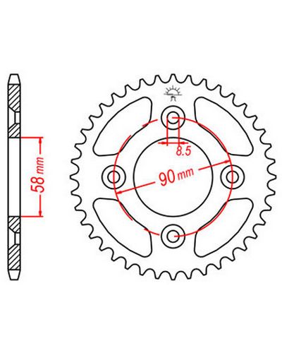 Couronne Moto JT SPROCKETS Couronne acier JTR1213.37 dents. Pas:420