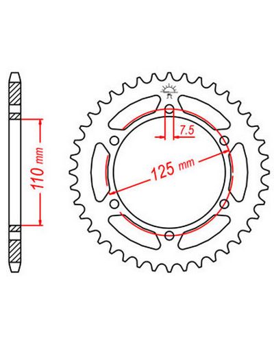 Couronne Moto JT SPROCKETS Couronne acier JTR13.39