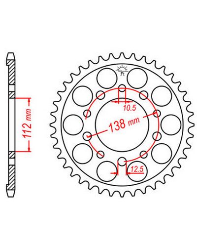 Couronne Moto JT SPROCKETS Couronne acier JTR1303.43