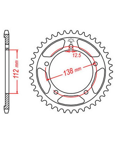 Couronne Moto JT SPROCKETS Couronne acier JTR1304.41 dents. Pas:525