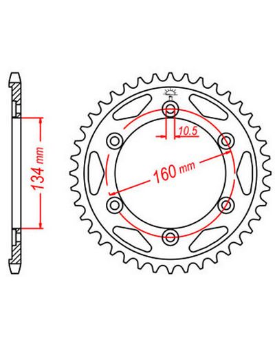 Couronne Moto JT SPROCKETS Couronne acier JTR1306.40 dents. Pas:530 Couronne Moto JT SPROCKETS Couronne acier JTR1306.40 dents. Pas:530