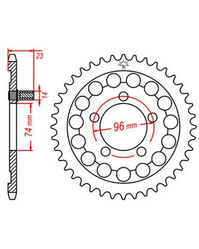 Couronne Moto JT SPROCKETS Couronne acier JTR1315.40