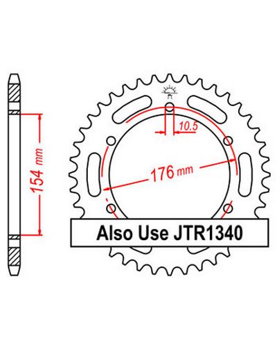 Couronne Moto JT SPROCKETS Couronne acier  JTR1342.43