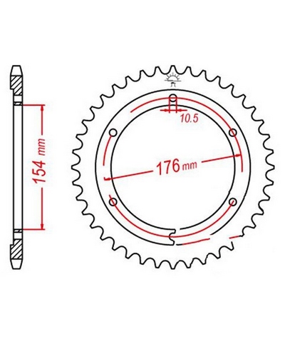 Couronne Moto JT SPROCKETS Couronne acier JTR1346.43 dents. Pas:525