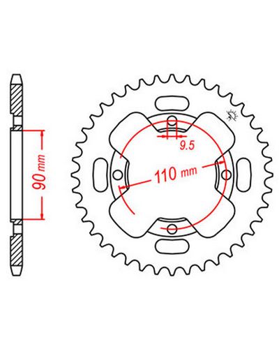 Couronne Moto JT SPROCKETS Couronne acier JTR1354.38