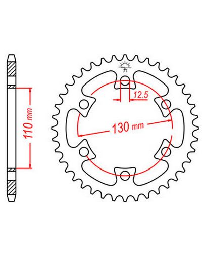 Couronne Moto JT SPROCKETS Couronne acier JTR1420.40 dents. Pas:530