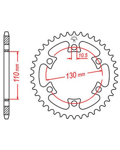 Couronne Moto JT SPROCKETS Couronne acier JTR1421.40 dents. Pas:530