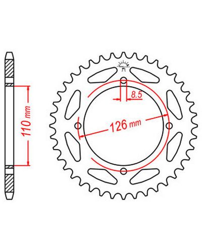 Couronne Moto JT SPROCKETS Couronne acier JTR1466.47 dents. Pas:428