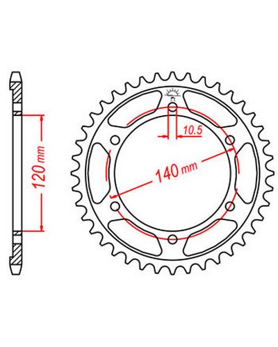 Couronne Moto JT SPROCKETS Couronne acier JTR1490.44 dents. Pas:520 Couronne Moto JT SPROCKETS Couronne acier JTR1490.44 dents. Pas:520