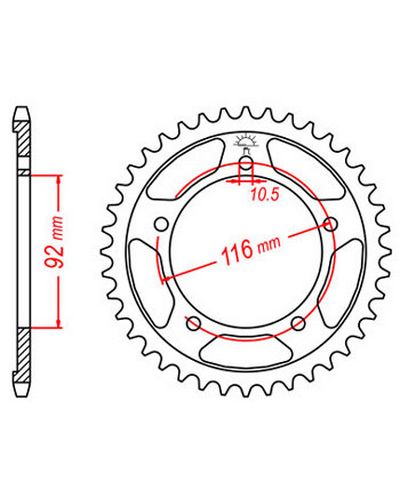 Couronne Moto JT SPROCKETS Couronne acier JTR1493.41 dents. Pas:530