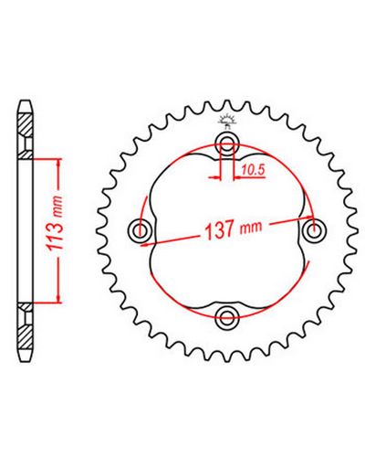 Couronne Moto JT SPROCKETS Couronne acier JTR1760.36 dents. Pas:520